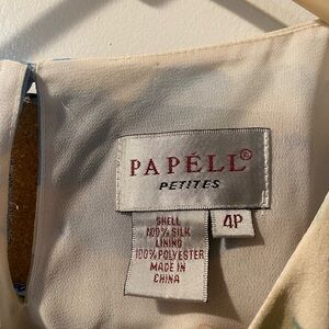 Papell floral printed ruffled blouse.